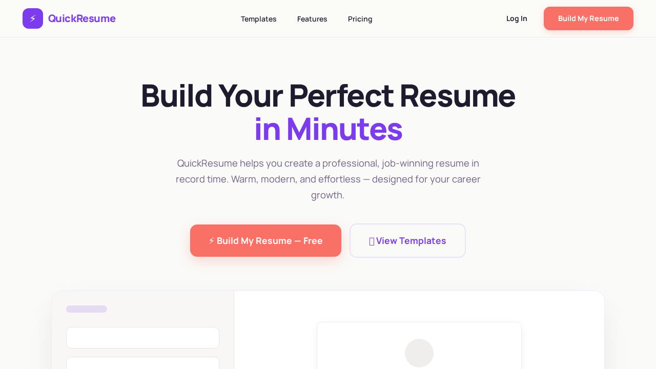 QuickResume Builder